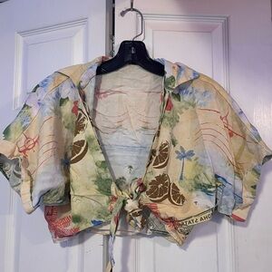 Tropical Tie-Front Crop Top | Forever 21